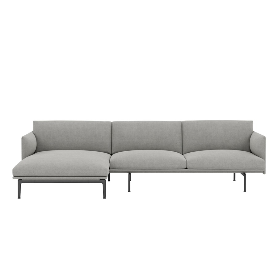 무토 아웃라인 소파 Outline Sofa Chaise Lounge - Left Black/Fiord151